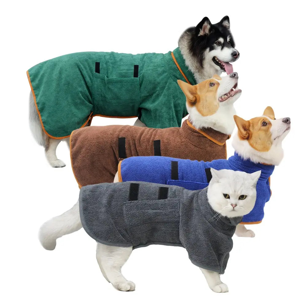 Pet Bathrobe Drying Coat for Dogs of All Sizes