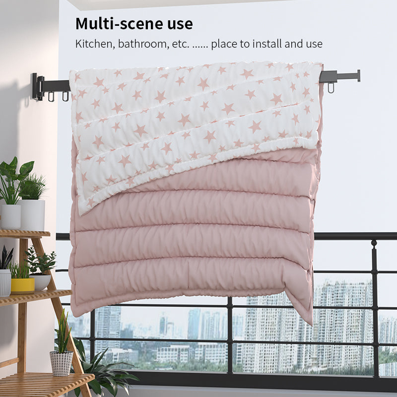 Retractable Cloth Drying Rack – Folding Wall-Mount Hanger