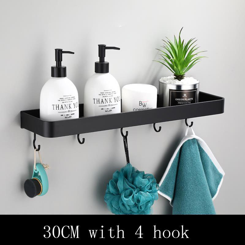 Modern Bathroom Wall Shelf | Black Space Aluminum Design
