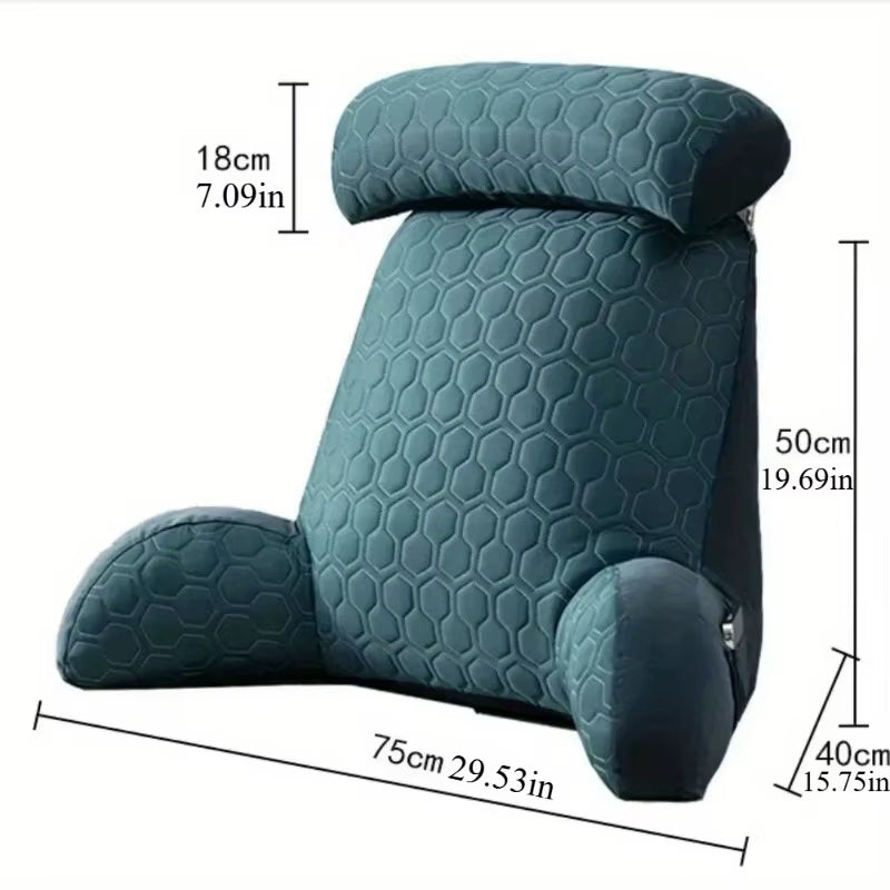 Backrest Pillow with Arms & Headrest – Supportive & Comfortable Reading Pillow
