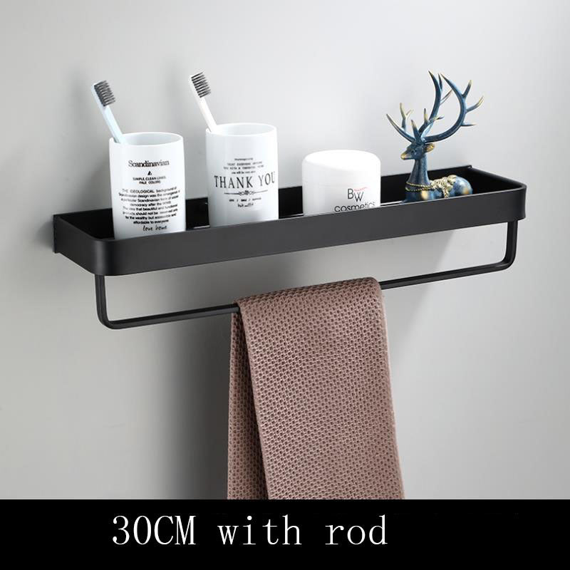Modern Bathroom Wall Shelf | Black Space Aluminum Design