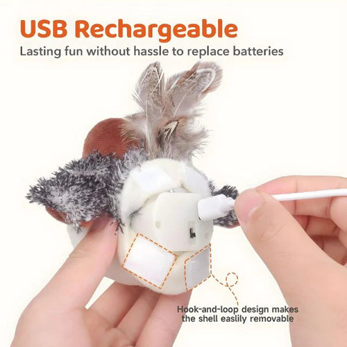 Interactive Sound Bird Cat Toy – Flapping Feather Fun for Indoor Cats