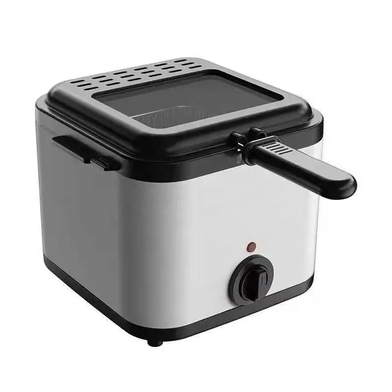 2.5L Mini Electric Deep Fat Fryer – Stainless Steel with Basket & Oil Filter Lid