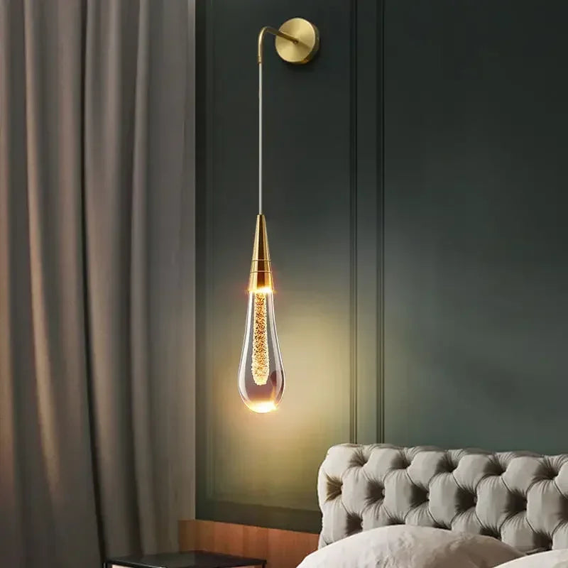 LuxeGlide – Chic Water-Drop LED Wall Lamp