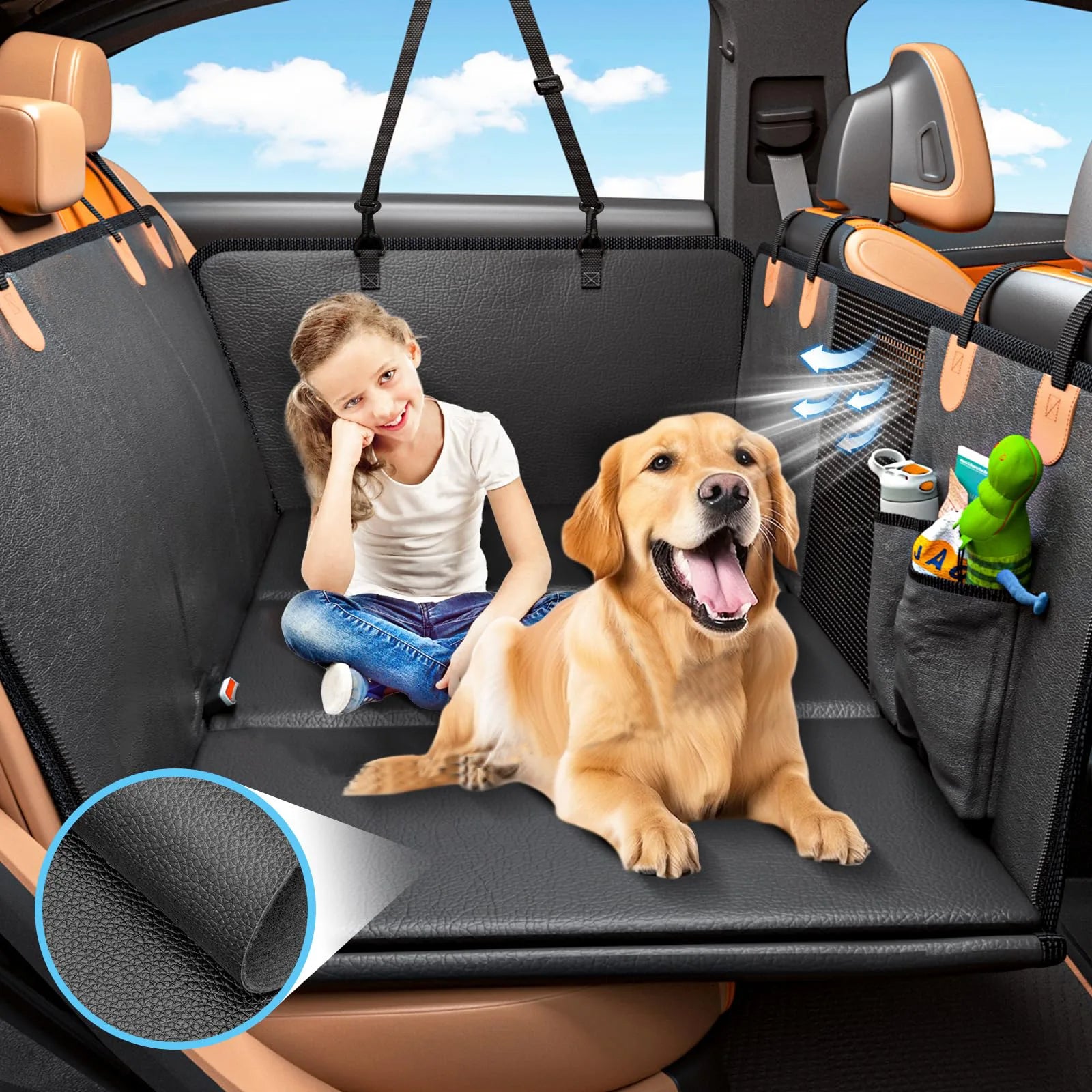Hard Bottom Car Seat Cover for Dogs
