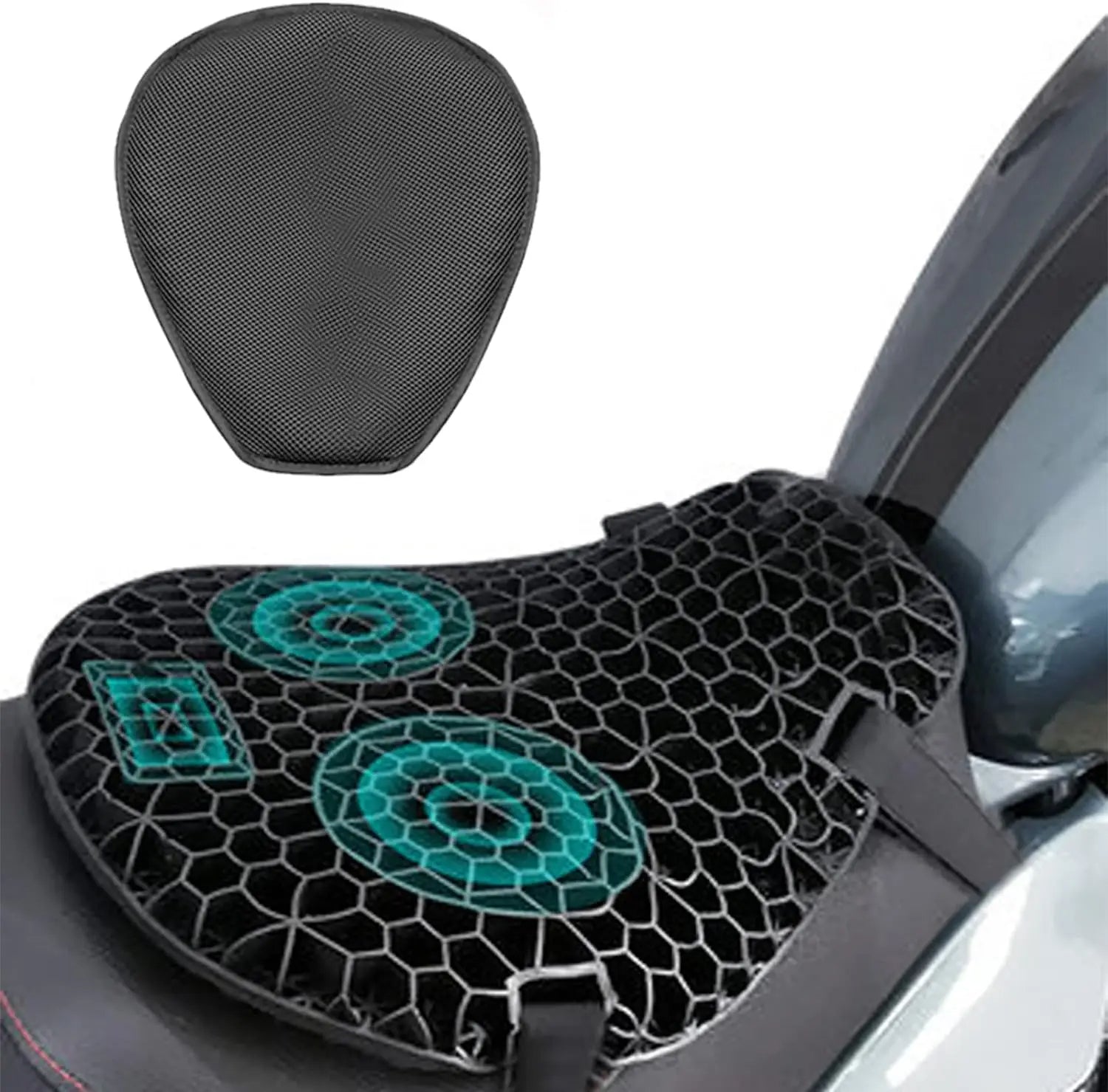 Moto 3D Honeycomb Shock Cushion - Advanced Shock Relief Seat Cushion