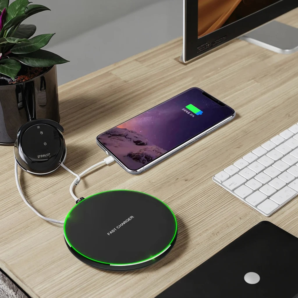 Fast Wireless Charger – 15W Induction Charging Pad for iPhone and Android Devices, Sleek Design, Cable-Free Convenience