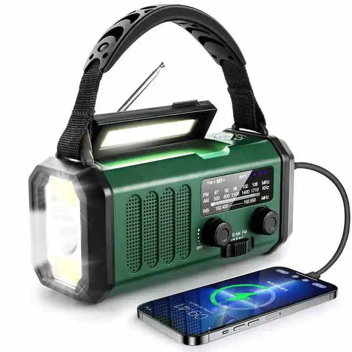 Emergency Radio Kit | Solar Hand Crank Power Bank With NOAA Weather Alert