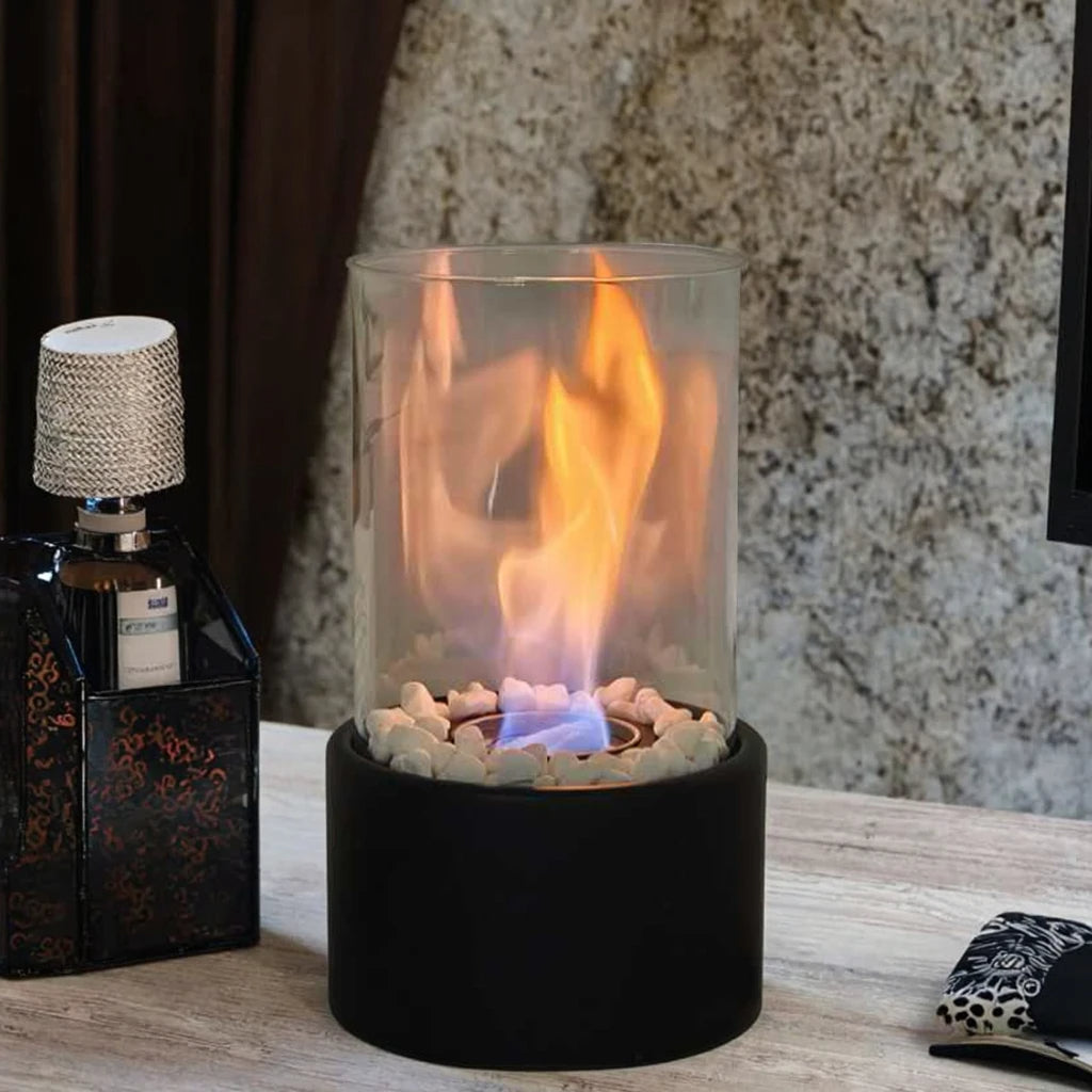 Glass Oil Lamp Decorative Tabletop Fireplace