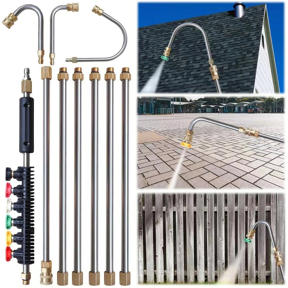 4000 PSI Telescoping High Pressure Washer Wand Set for Gutter & Roof Drainage & Walls Cleaning
