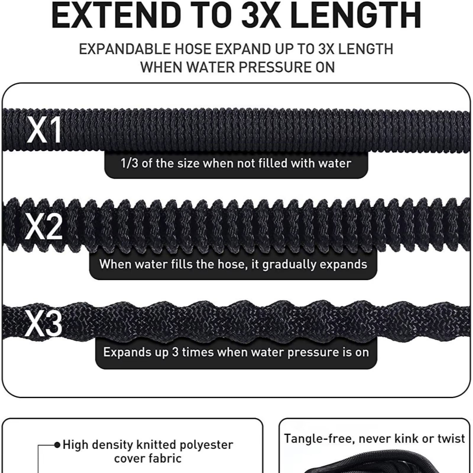 30m Expandable Garden Hose | Anti-Kink, Tangle-Free & Ultra Durable for Large Gardens and Outdoor Use