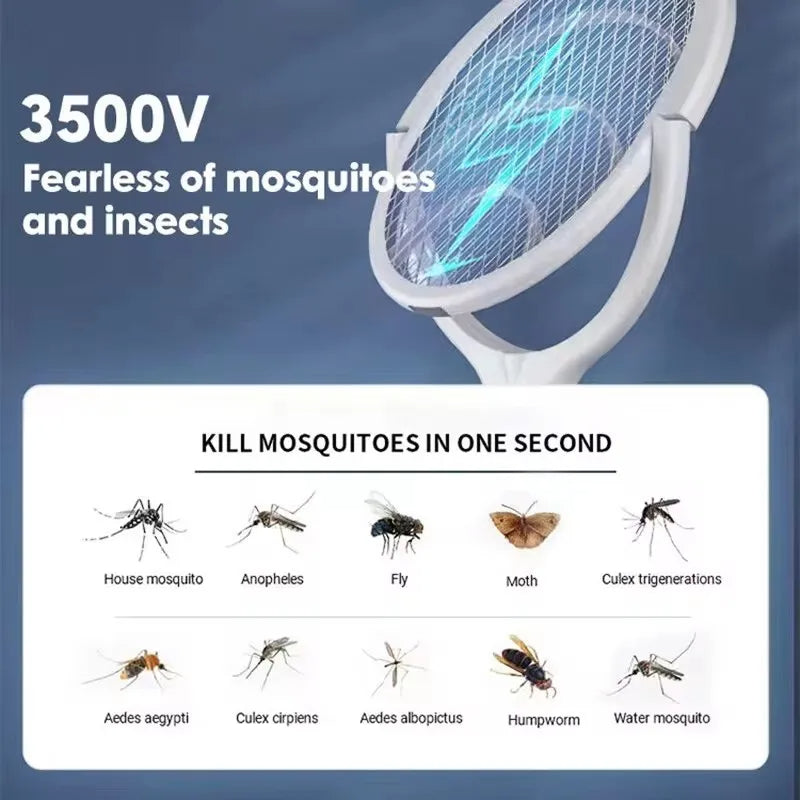 Electric Insect Killer Racket – USB Rechargeable, Lightweight & Safe