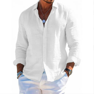 Men's Linen Blend Casual Shirt
