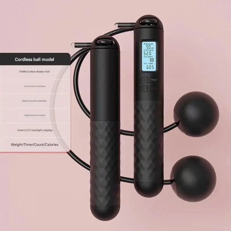 Weighted Cordless Jump Rope with Counter – Smart Fitness Skipping Rope for Home Workouts