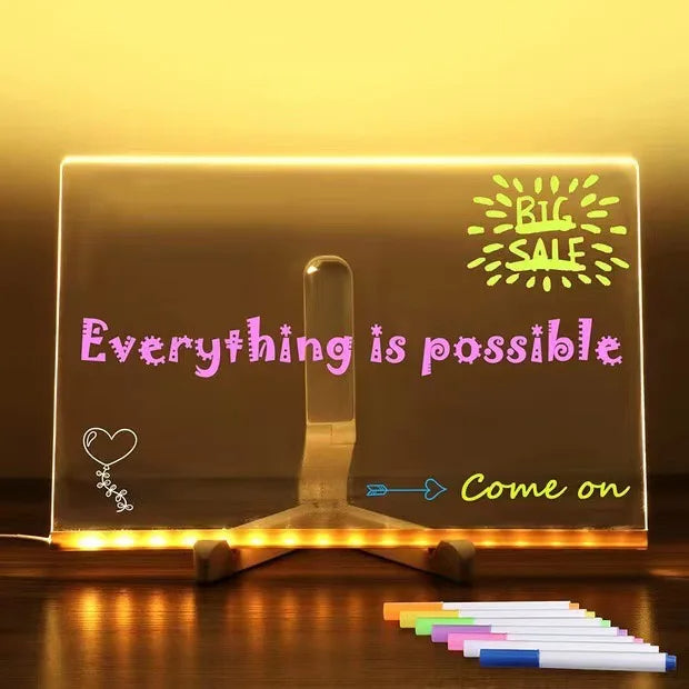GlowSketch™ LED Drawing Board – Reusable Creativity, Soothing Night Light & USB Rechargeable for Kids