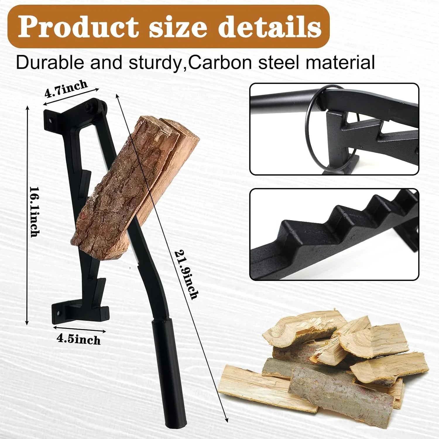 Wall Mounted Firewood Kindling Splitter