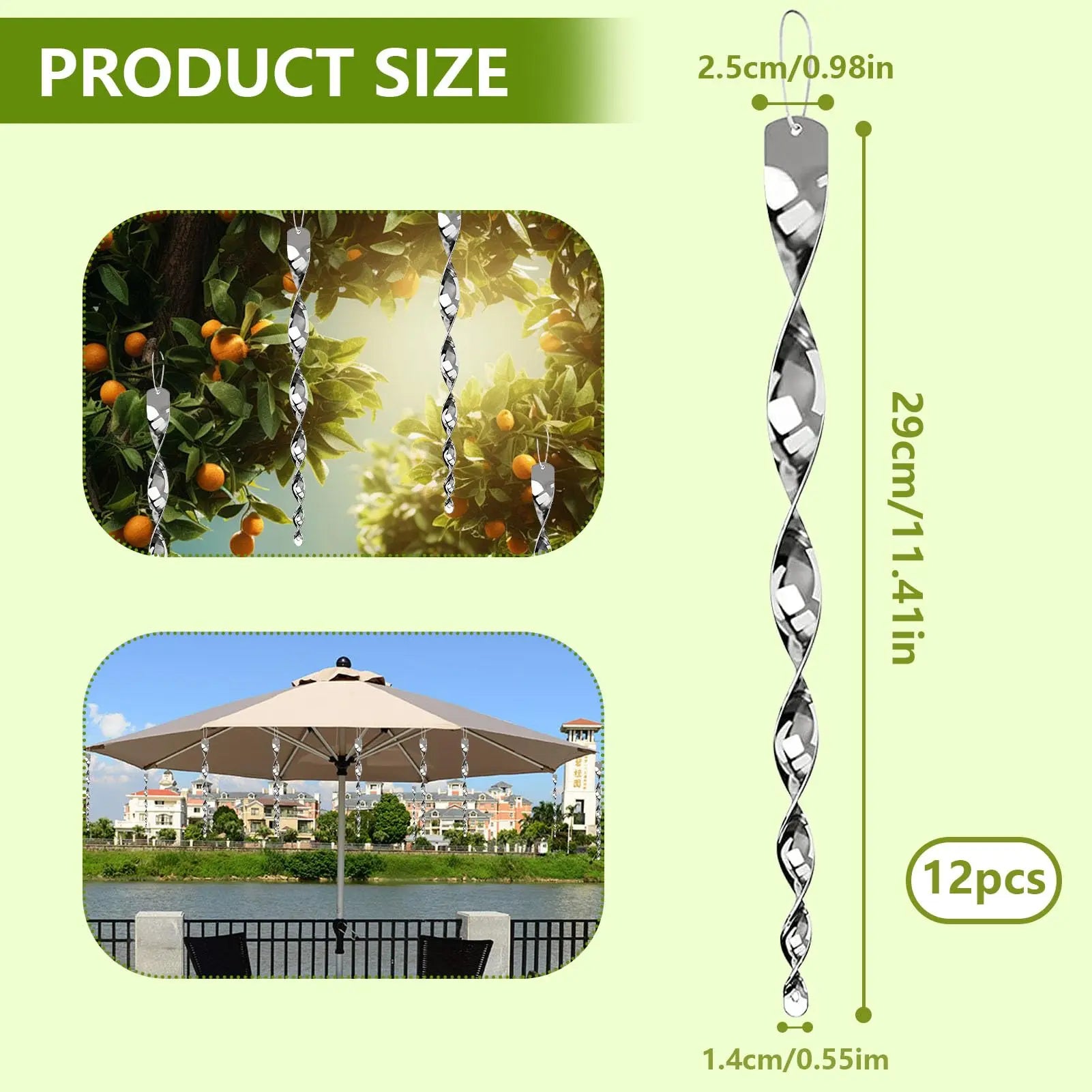 Reflective Bird Deterrent Spiral Rod