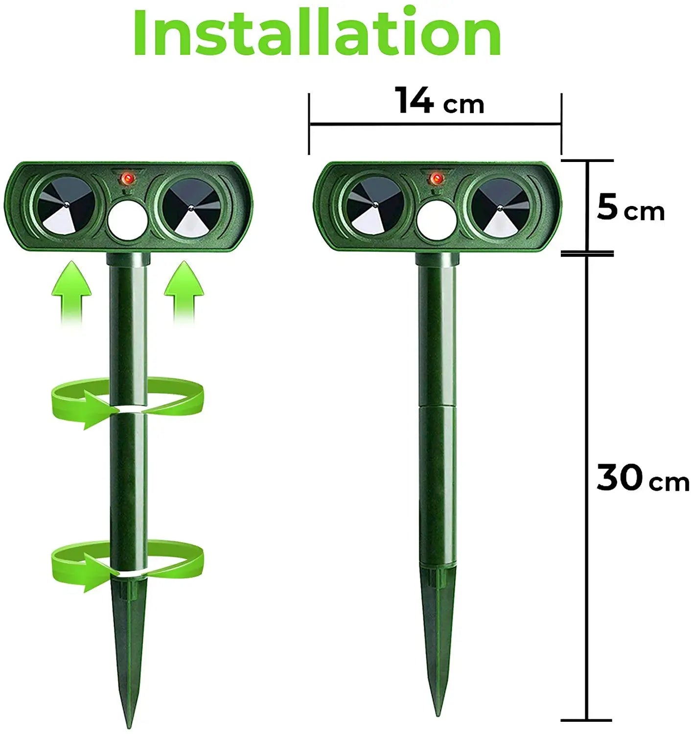 Ultrasonic Bird + Pest Repeller Solar Powered - Long Range
