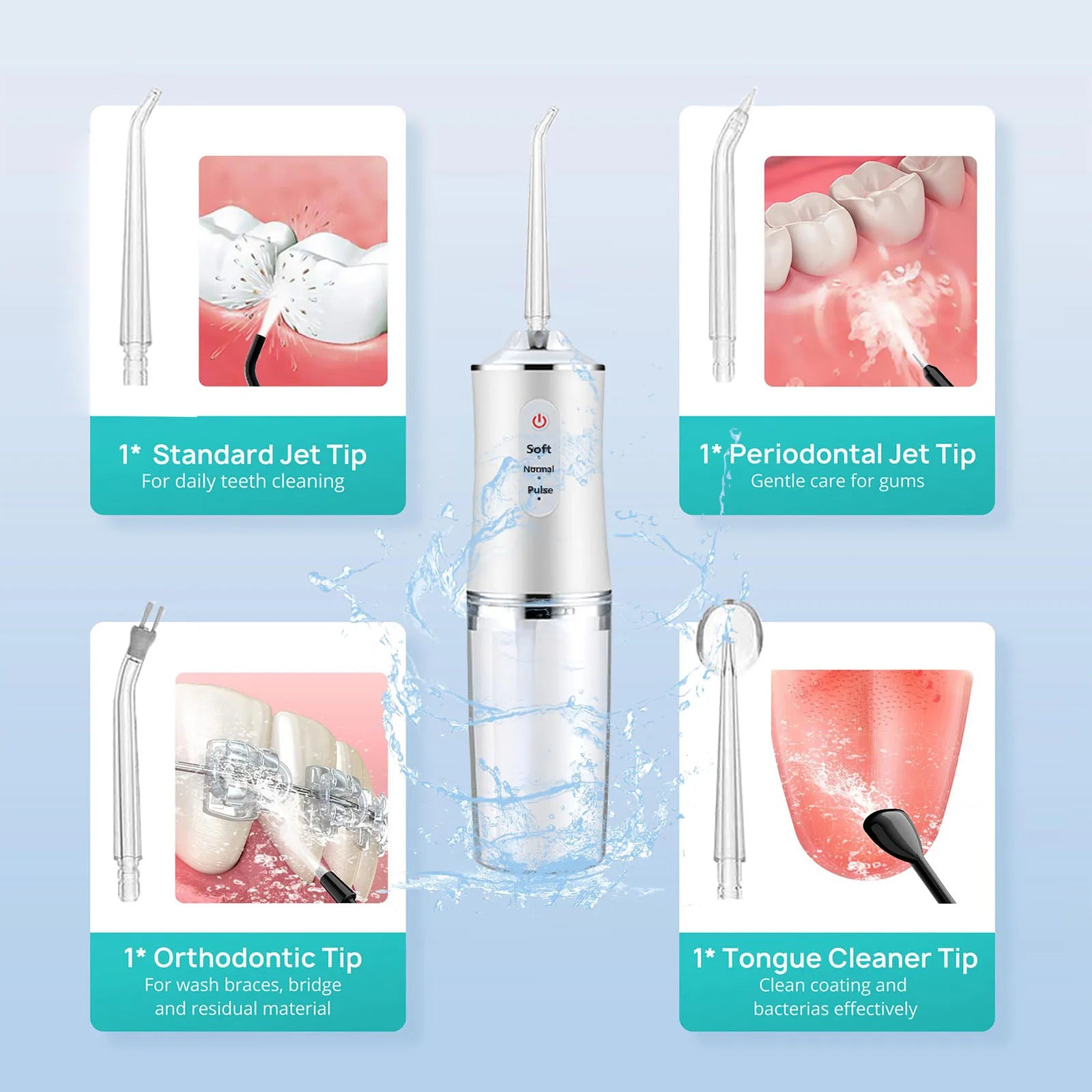 Cordless Water Flosser – Portable Rechargeable Oral Irrigator for Deep Cleaning
