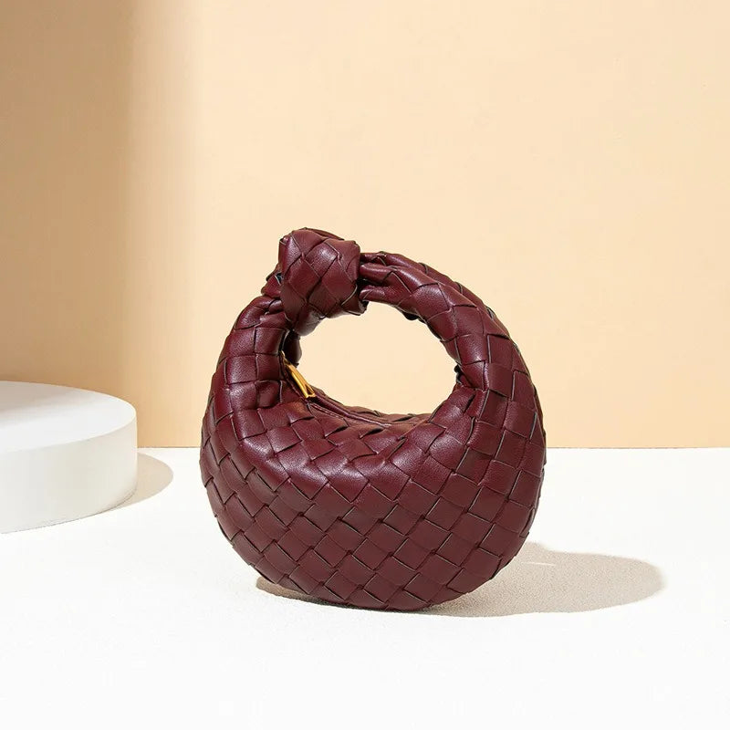 Handbag Vegan Leather Woven Shoulder Bag