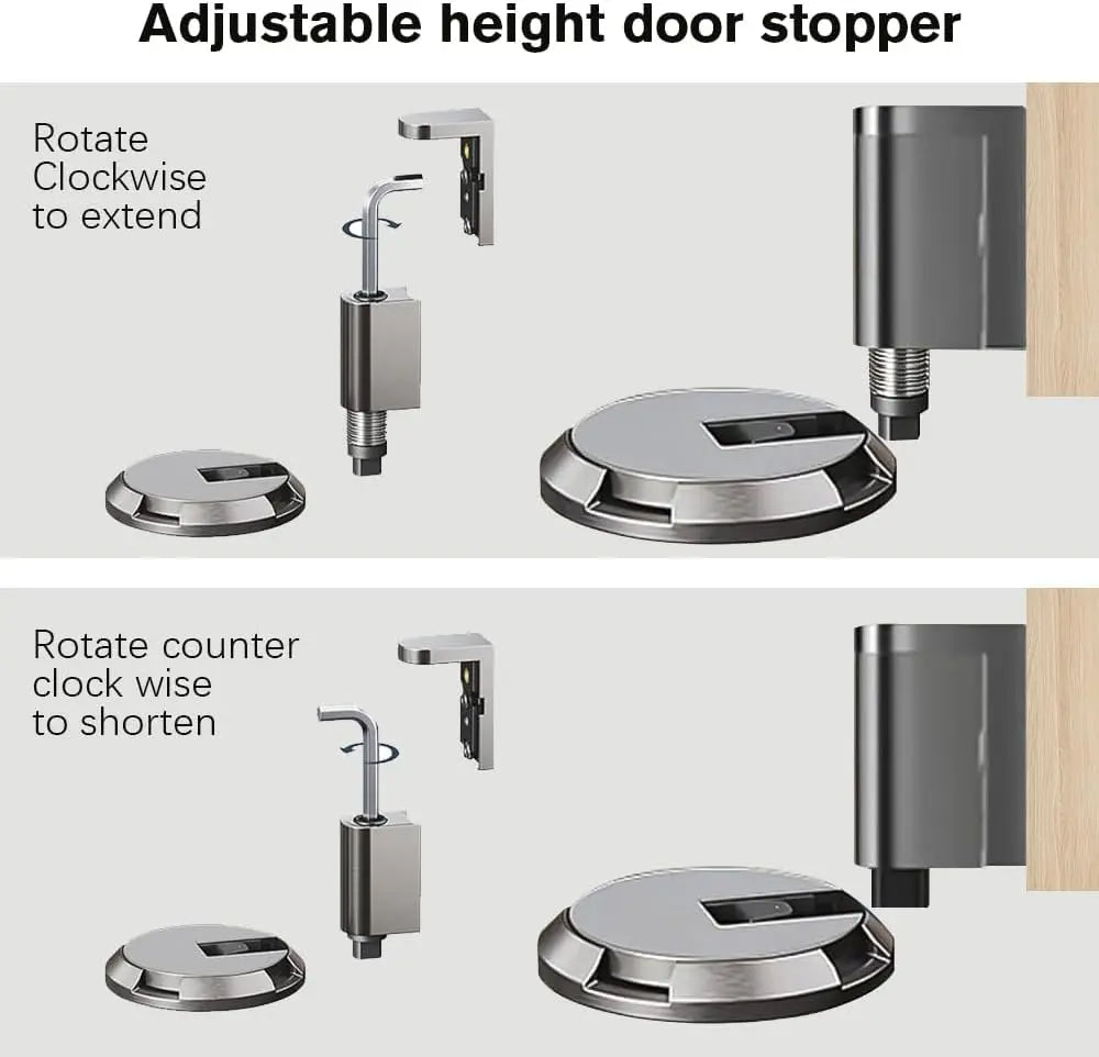 Heavy Duty Door Stopper – Windproof No Drill with Screws & Adhesive