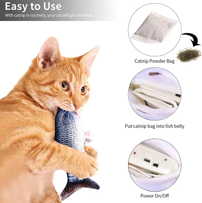 USB Charging Interactive Cat Toy Fish