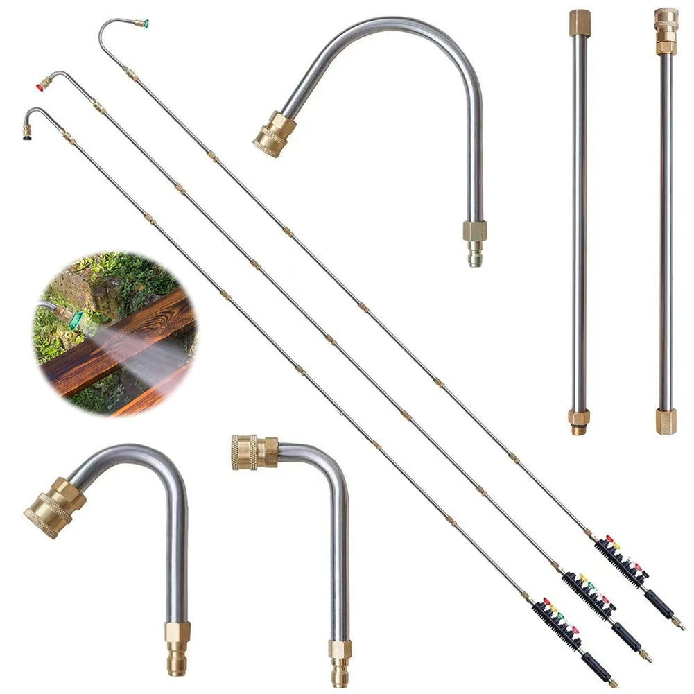 4000 PSI Telescoping High Pressure Washer Wand Set for Gutter & Roof Drainage & Walls Cleaning