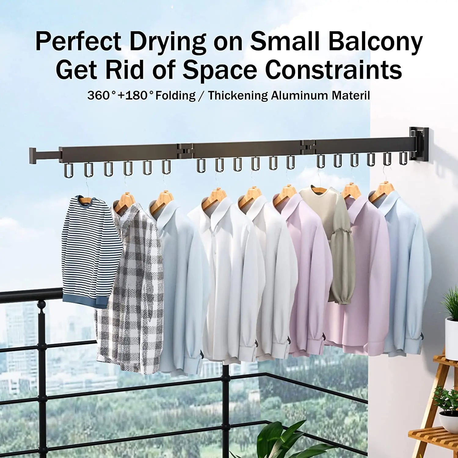Retractable Cloth Drying Rack – Folding Wall-Mount Hanger