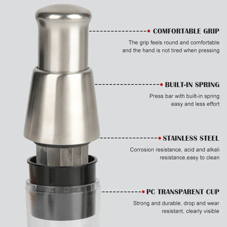 Stainless Steel Garlic Press | Quick Crush Manual Design