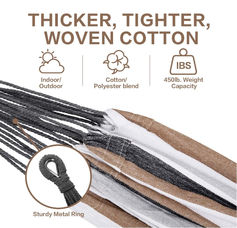 2-Person Hammock with Stand - Premium Canvas