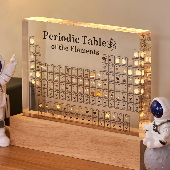 3D Acrylic Periodic Table with Real Elements and LED Lighting – Educational Science Display