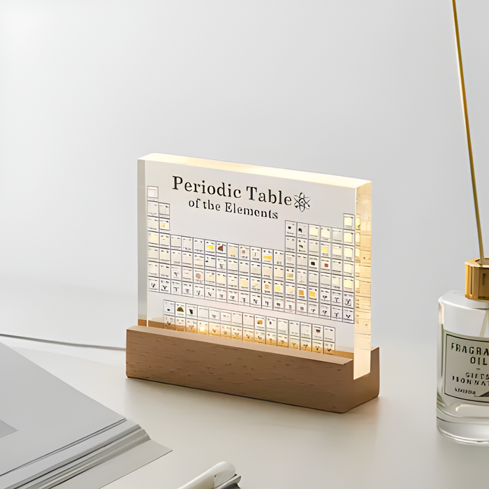 3D Acrylic Periodic Table with Real Elements and LED Lighting – Educational Science Display