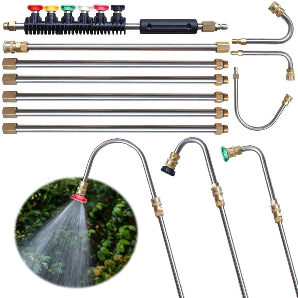 4000 PSI Telescoping High Pressure Washer Wand Set for Gutter & Roof Drainage & Walls Cleaning