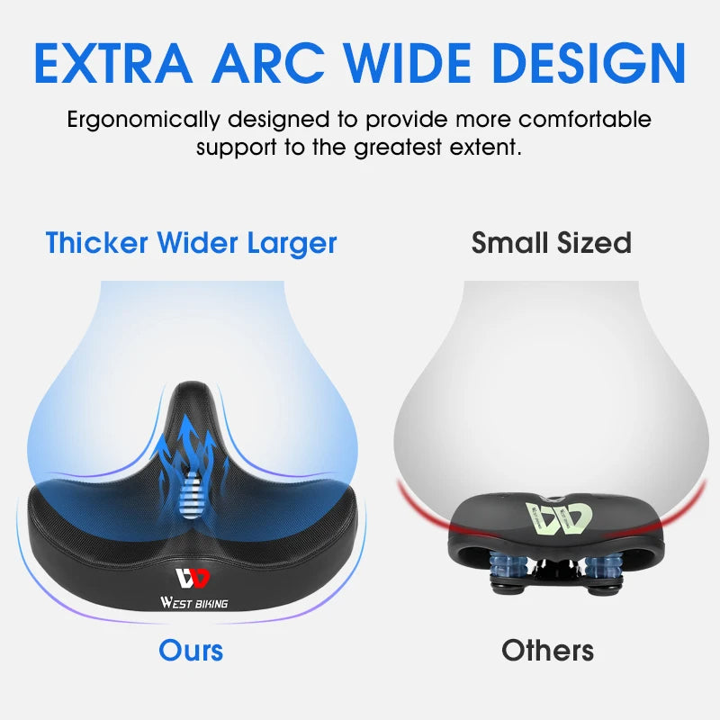 PainFreePedal - Wide Bicycle Saddle for Maximum Comfort