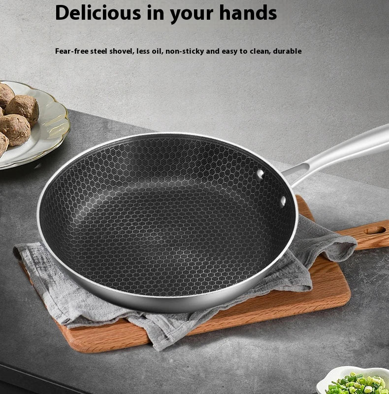 ChefPixel | Stainless Steel Frying Pan with Scratch-Resistant Non-Stick Technology