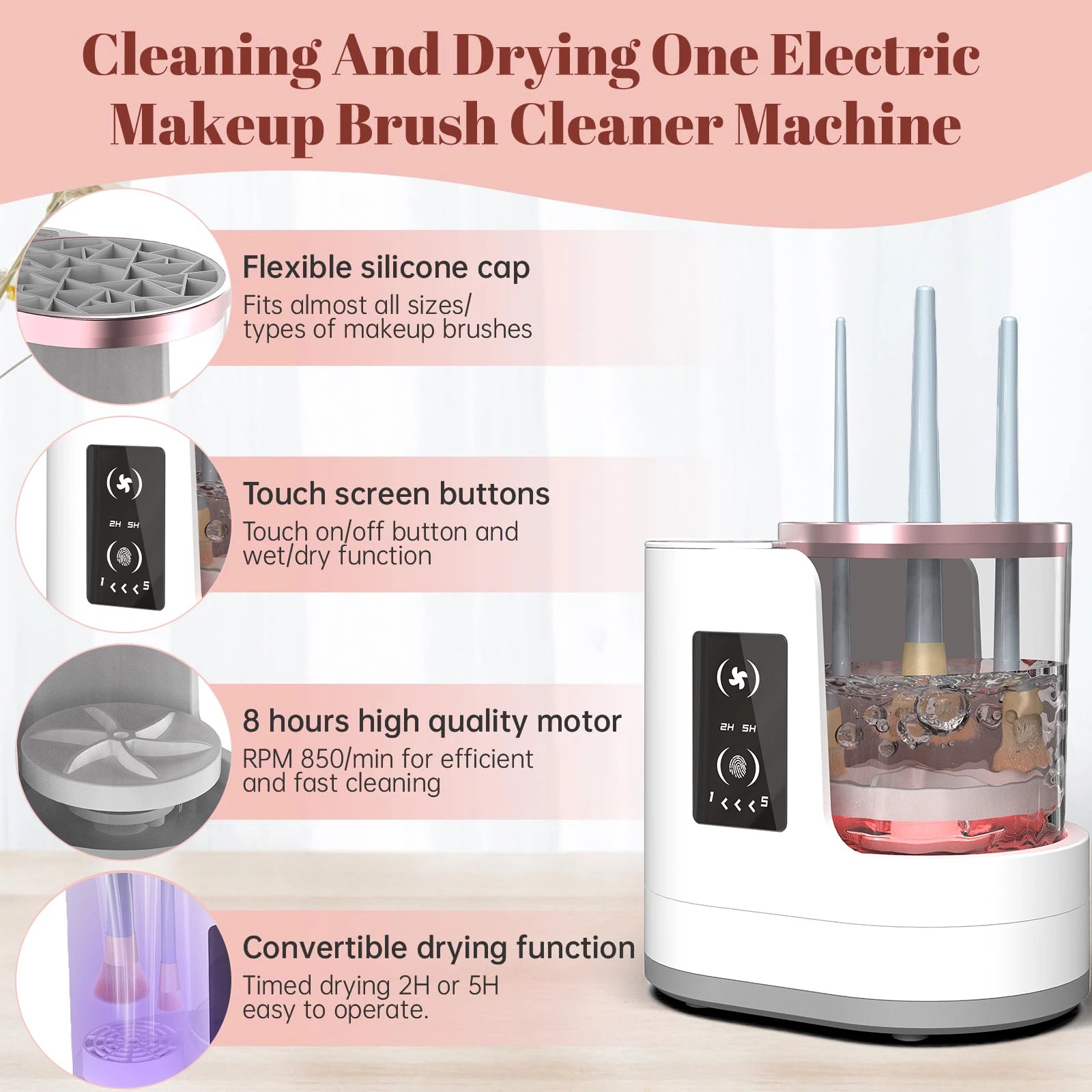 Upgraded Rechargeable Electric Makeup Brush Cleaner