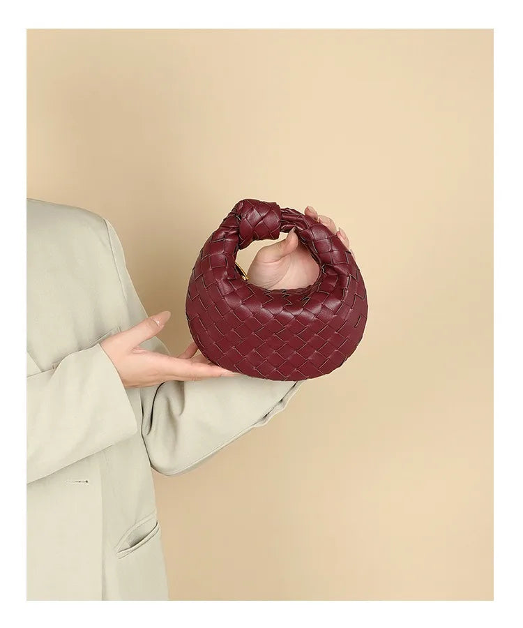 Handbag Vegan Leather Woven Shoulder Bag