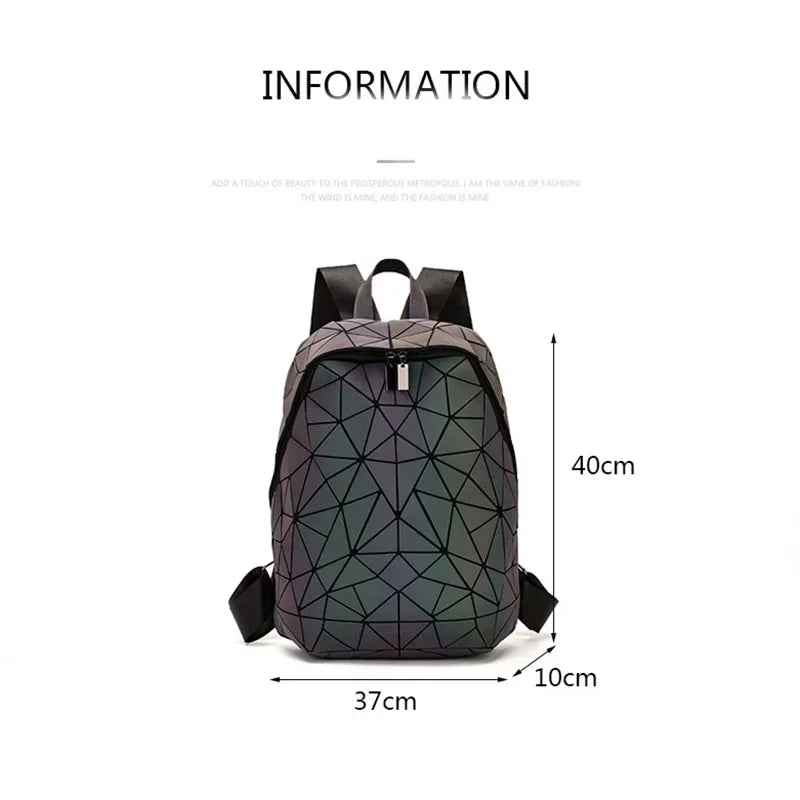 Geometric Women Backpack Luminous Bag