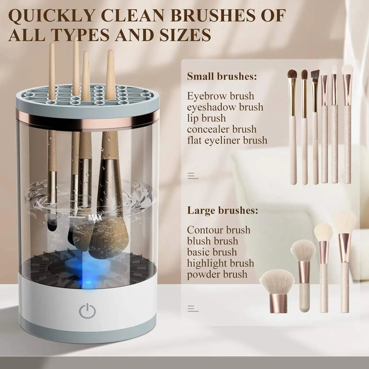 3 In 1 Electric Makeup Brush Cleaner