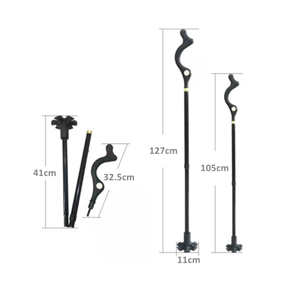 Adjustable Walking Stick with Ergonomic Handle and Stability Tip