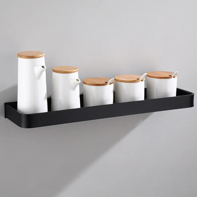 Modern Bathroom Wall Shelf | Black Space Aluminum Design