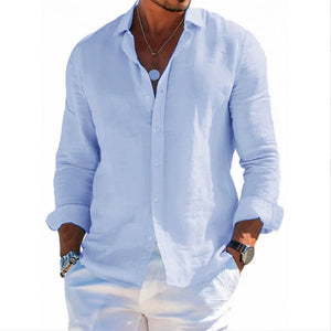 Men's Linen Blend Casual Shirt