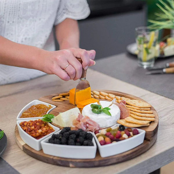 LuxeServe – Elegant Cheese Board and Knife Set for Festive Presentations