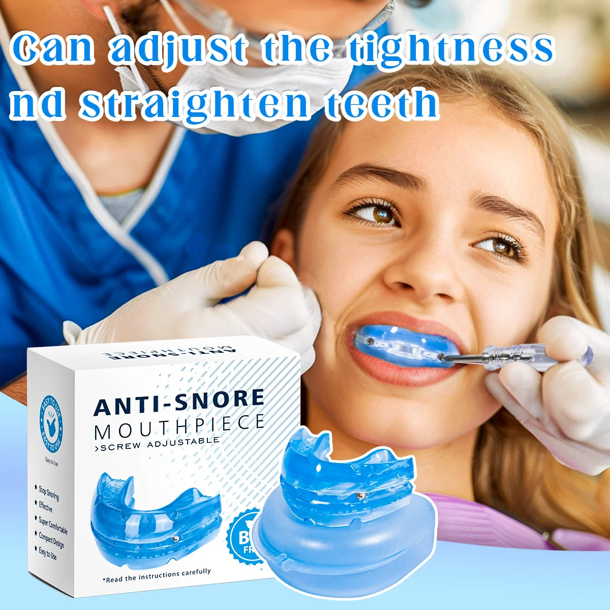 Adjustable anti-snoring mouthpiece