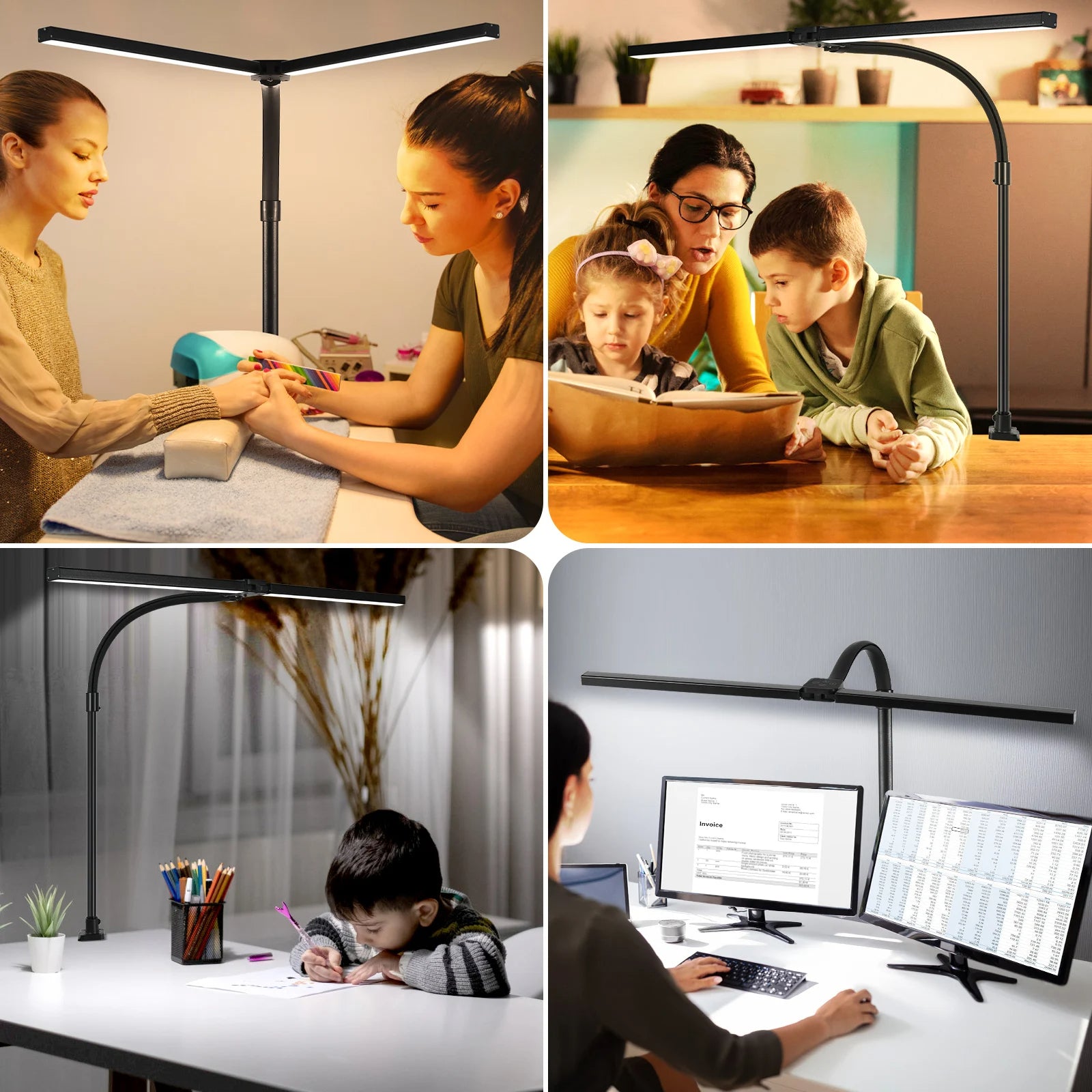 DeskLight - Modern Dual-Head LED Desk Lamp, Stylish Office Lighting