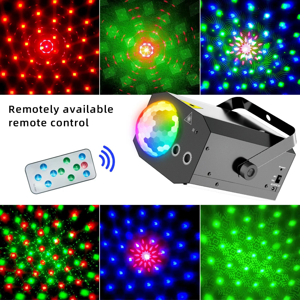2-in-1 Laser Disco Light – Sound Activated Strobe with Remote Control