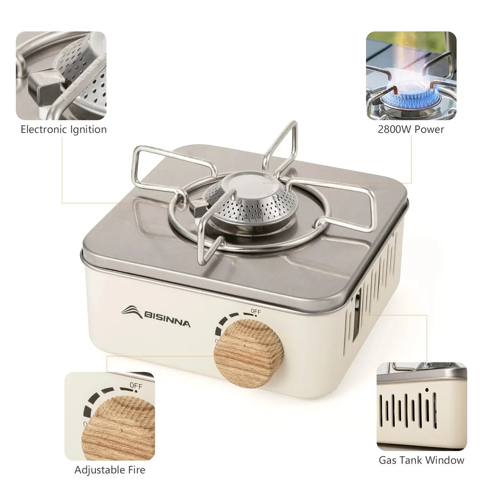 Portable Camping Stove 2800W Gas Burner for Outdoor Cooking