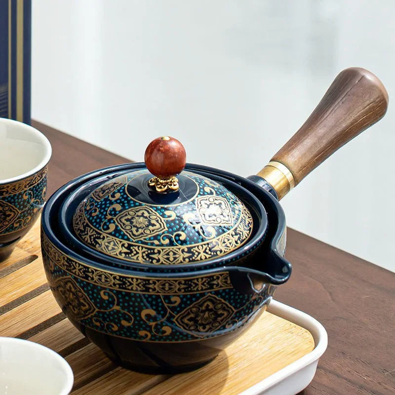 Ceramic Japanese Rotating Tea pot Premium set