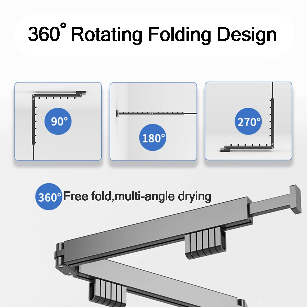 Retractable Cloth Drying Rack – Folding Wall-Mount Hanger