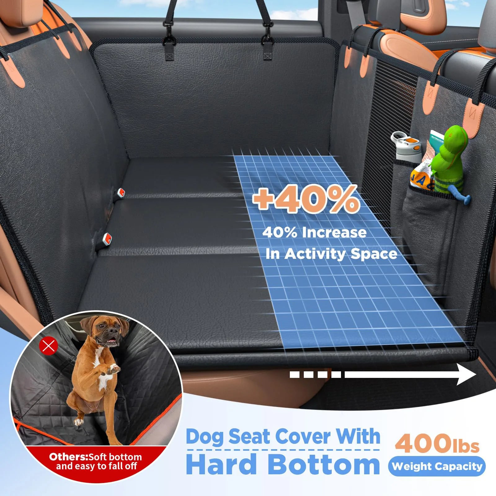 Hard Bottom Car Seat Cover for Dogs
